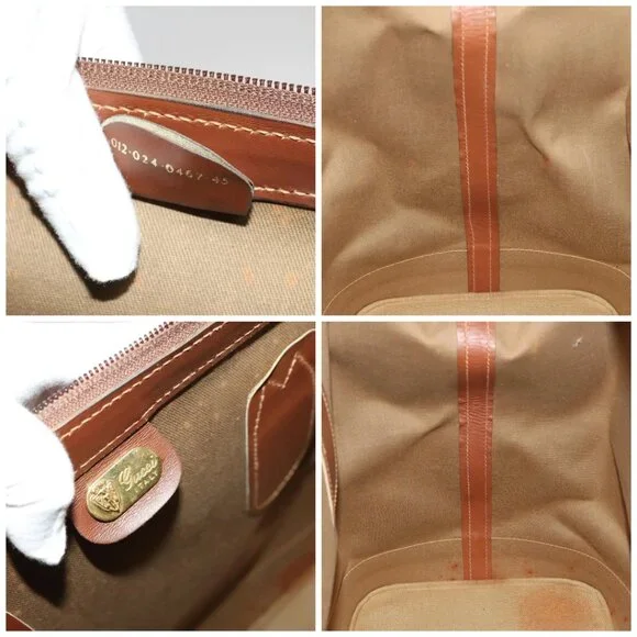 GUCCI Micro GG Supreme Boston Bag PVC Beige Gold - Picture 15 of 16